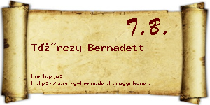 Tárczy Bernadett névjegykártya