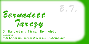 bernadett tarczy business card